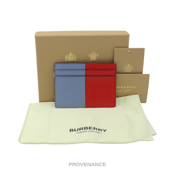 🔴 Burberry Card Holder Wallet - Colorblock Leather - Picture 1 of 8